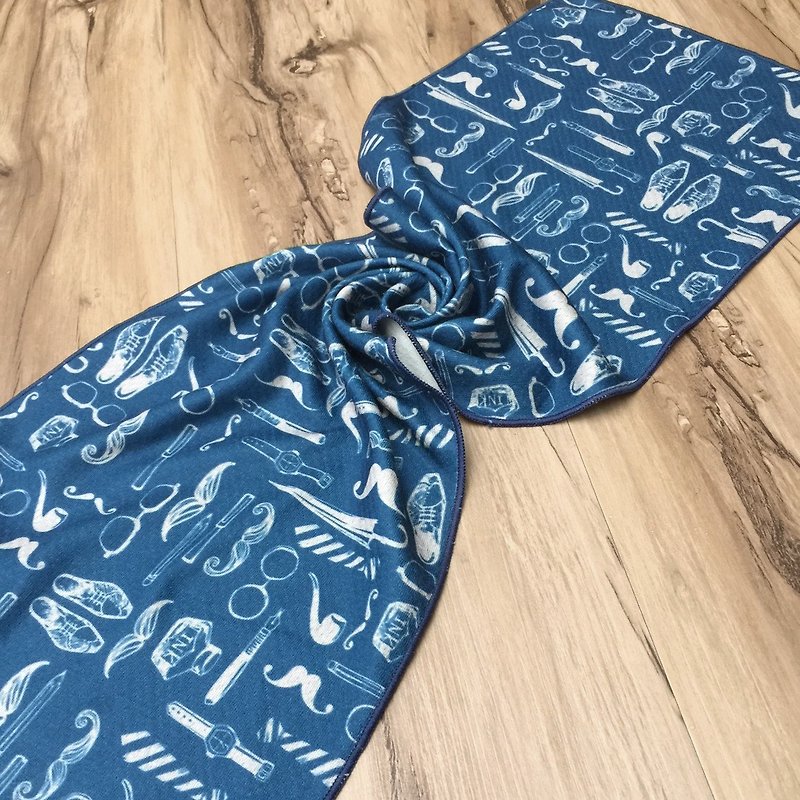 涼感巾-紳士 (藍圖) - 毛巾/浴巾 - 聚酯纖維 藍色