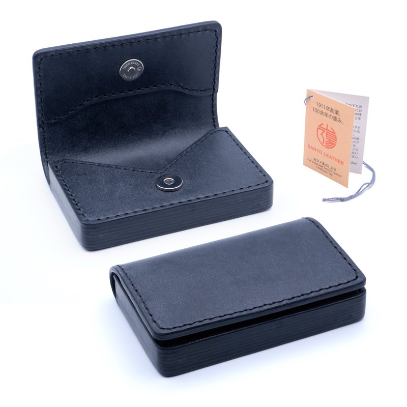真皮 名片夾/名片盒 黑色 - Business Card Holder Ver.3 Laminated Edge Magnet Type Black Bridle Leather