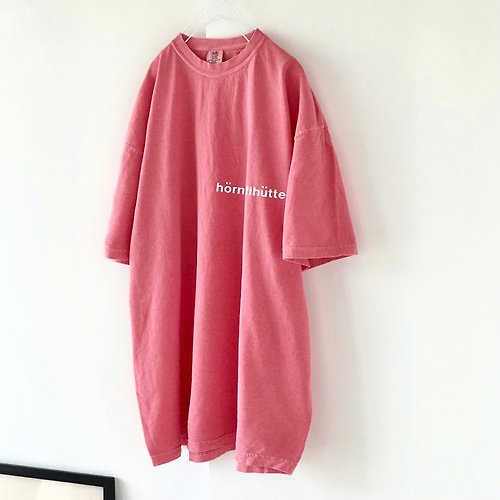 wagdog garment dye short sleeve t-shirt / coral pink / unisex / hornlihutte