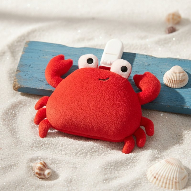 Bucute 横行天下 小さな赤いカニ / お子様の勇気の相棒 / 臆病とさよなら お守り袋 - お守り - ポリエステル レッド