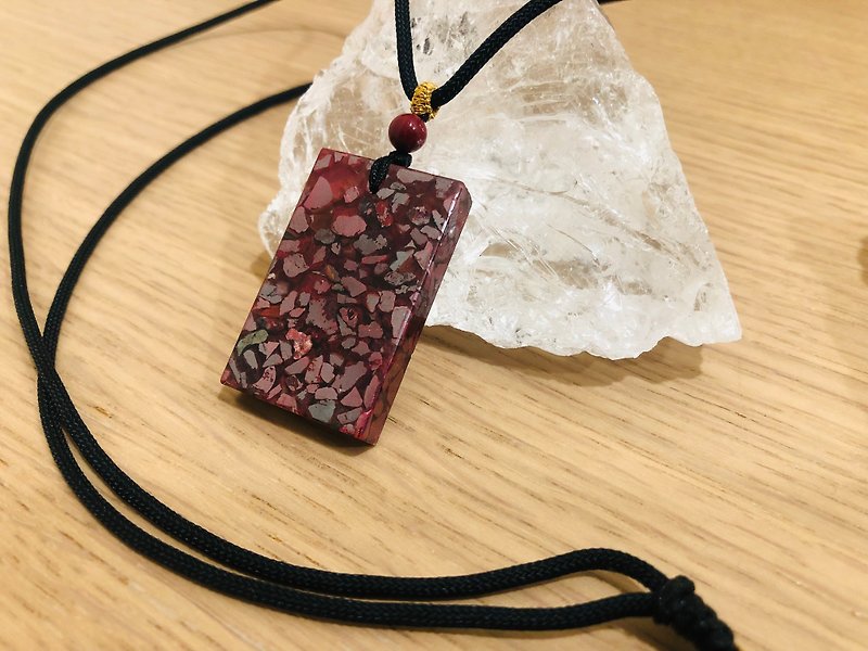 Cinnabar crystal no problem - Necklaces - Gemstone Red