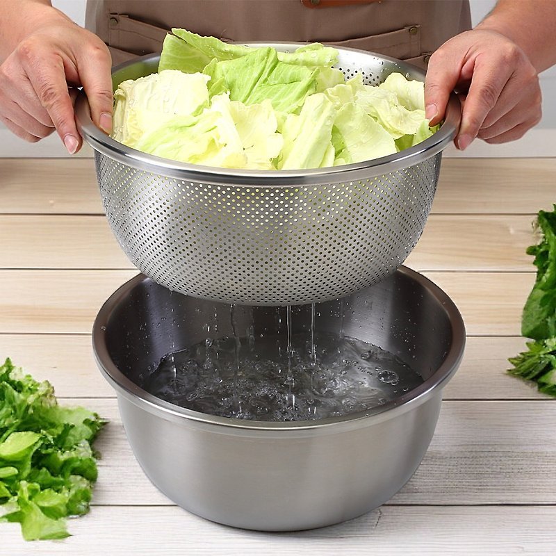 SHCJ リビング ピッカー 野菜と果物の排水槽の洗浄槽 304ステンレス - 調理器具 - ステンレススチール シルバー