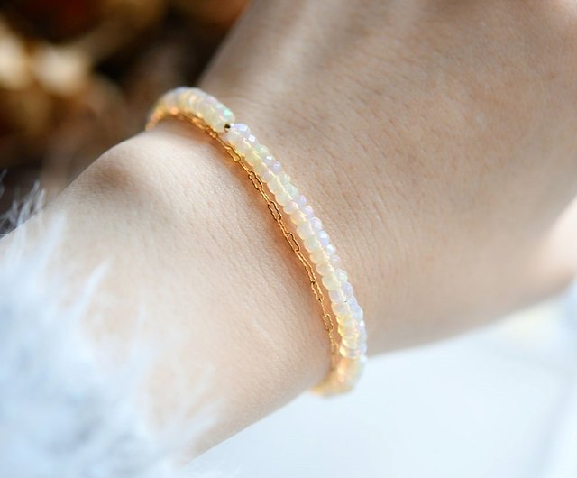 プレシャスオパールブレスレット☆14kgfハンドメイド天然石 14kgf