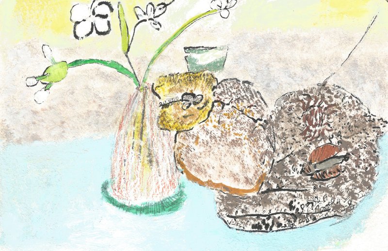 繪畫作品--餐桌上的植物陳列 - 壁貼/牆壁裝飾 - 紙 