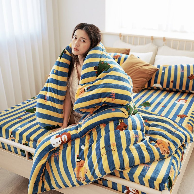 超柔瞬暖法蘭絨床包 被套 鋪棉暖暖被/床單 兩用被毯/FL051 - 寢具/床單/被鋪 - 聚酯纖維 