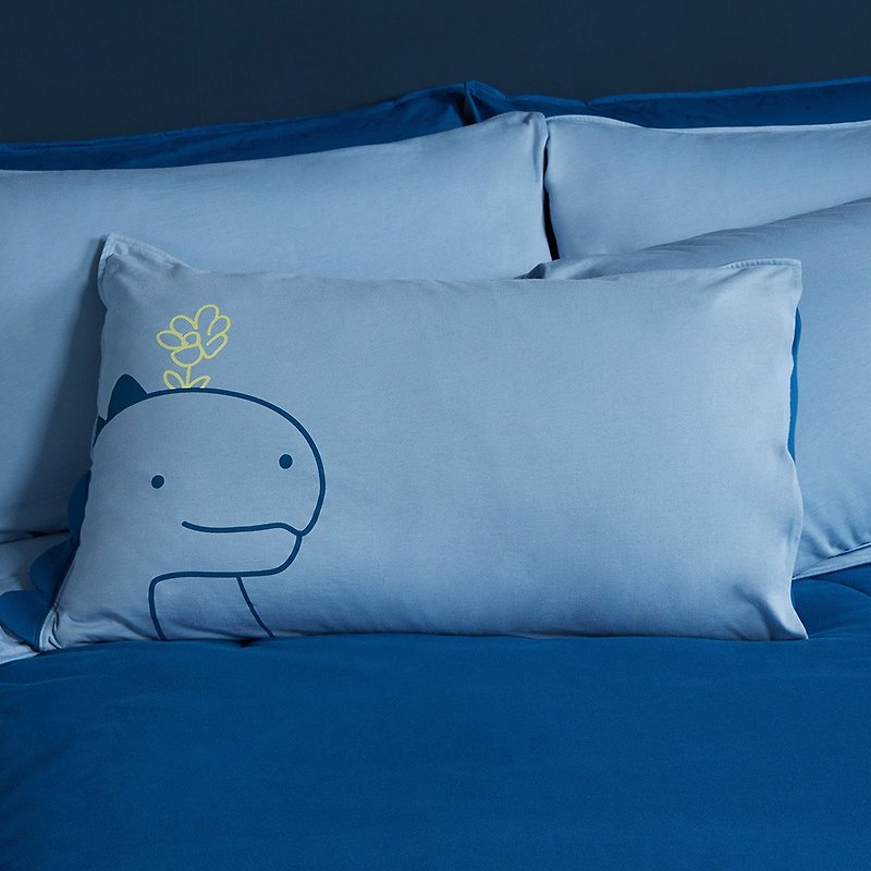Dinosaur Girl Printed Envelope Pillowcase 1pcs-Canal Blue - Pillows & Cushions - Cotton & Hemp Blue