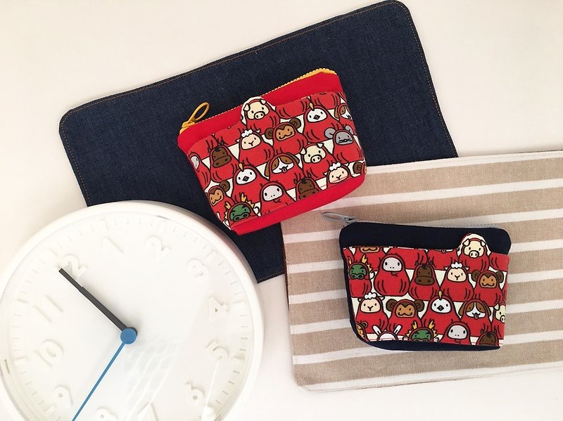 *Red Zhizhi 12 Chinese Zodiac / Shaped Pocket Coin Purse* - Coin Purses - Cotton & Hemp Red