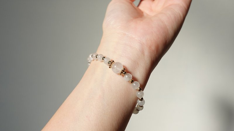 Moonstone [Design] Natural Crystal Design Bracelet - Bracelets - Crystal White