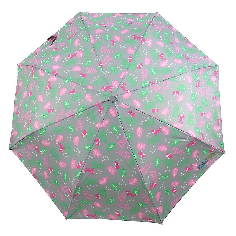 [Taiwan Cultural and Creative Rain's talk] Little Fox Anti-UV 30% Off Automatic Opening and Closing Umbrella 40% Off - Umbrellas & Rain Gear - Waterproof Material Gray