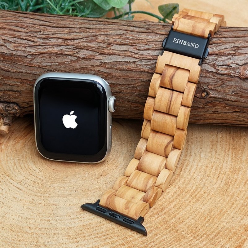 [Wooden Band] EINBAND AppleWatch Natural Wood Band 20mm Olive - Women's Watches - Wood Brown