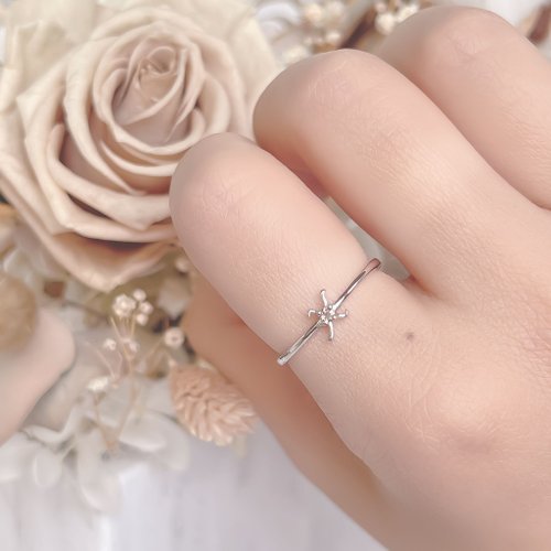 喜羊羊happy sheep jewelry 天然石925純銀英文字母戒指 X