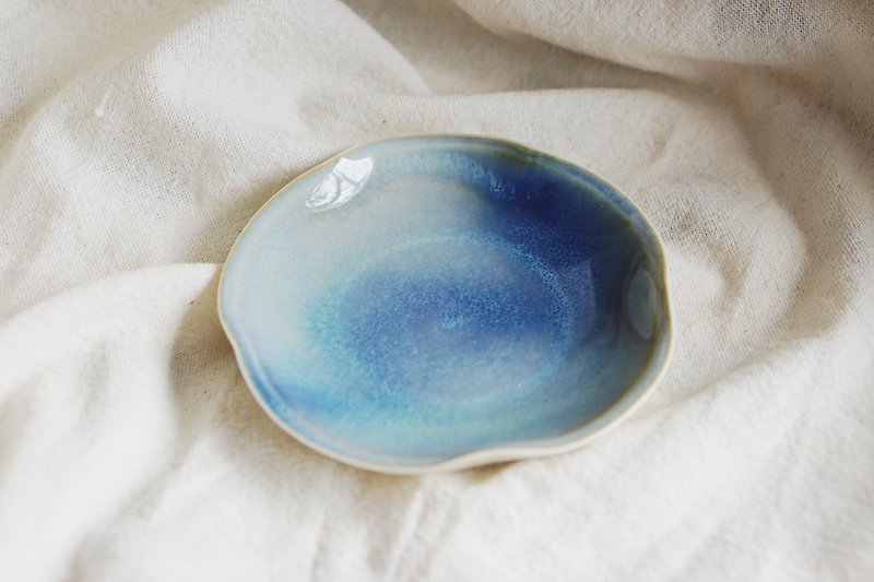 Flambe Glaze Mini Tray- Icy Blue - Small Plates & Saucers - Porcelain Blue