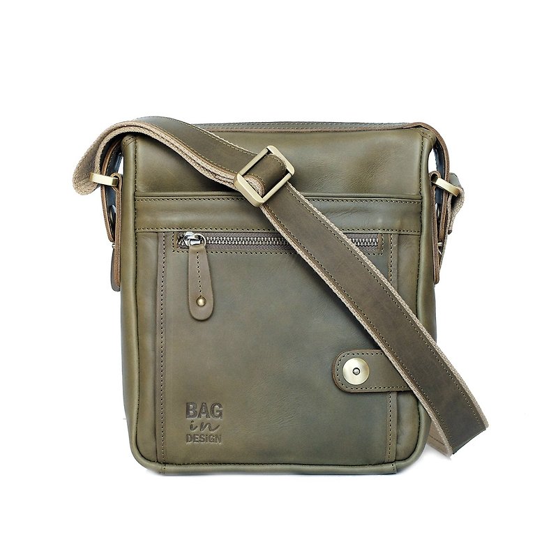 Men Satchel, Shoulder Bag, Admin Military Veg.Version Crossbody bag - Messenger Bags & Sling Bags - Genuine Leather 