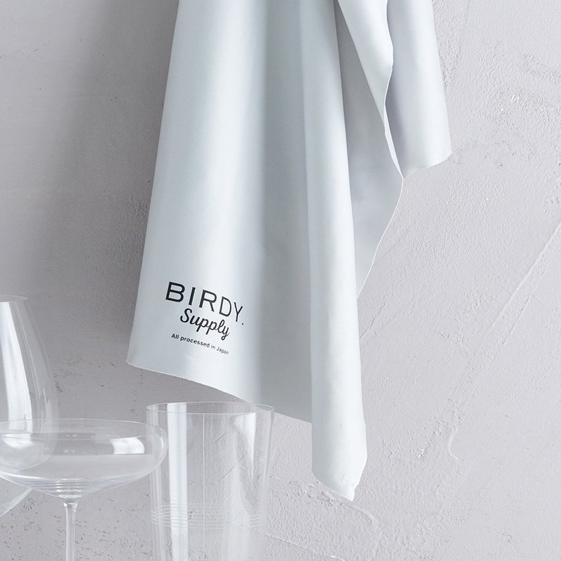 日本BIRDY 日製玻璃杯專用極細柔纖維無痕擦拭巾-L - 其他 - 聚酯纖維 灰色