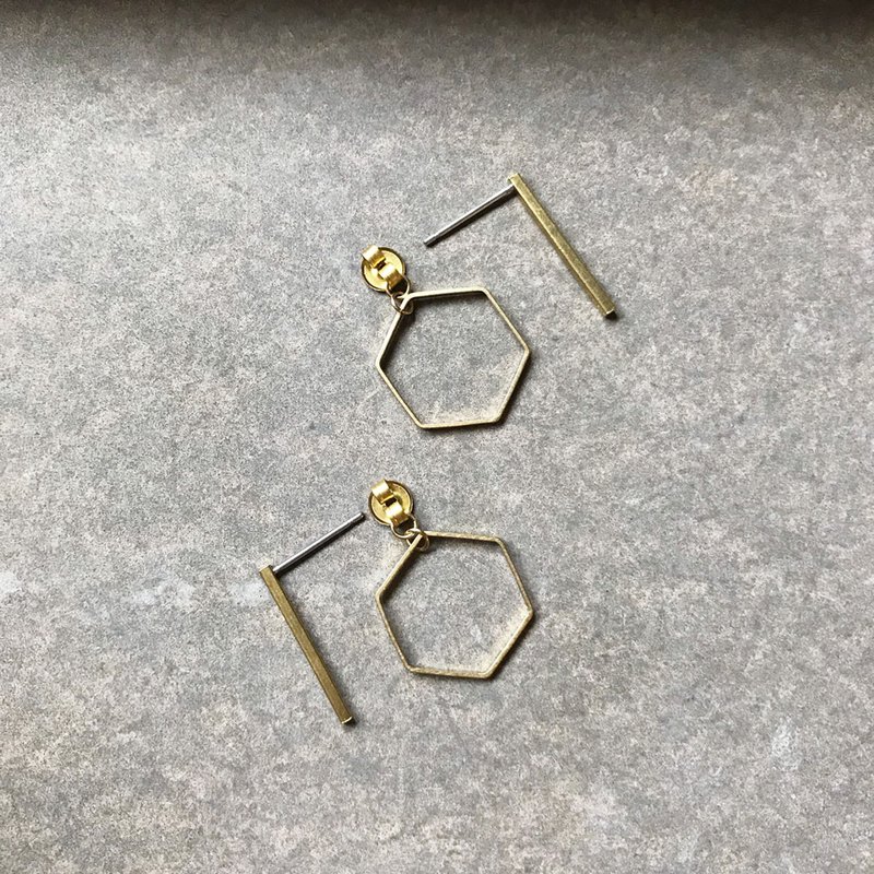 Bronze earrings organic geometry _ - Earrings & Clip-ons - Copper & Brass Gold