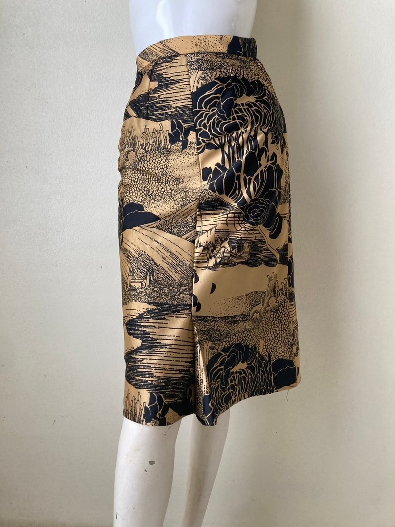 Vintage Floral Skirt Small waist 24 - 裙子/長裙 - 聚酯纖維 