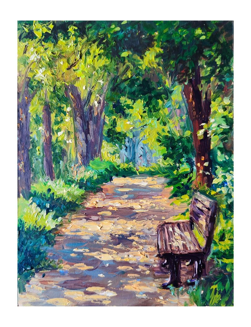 花畫 自然畫 花卉植物 Landscape Painting, Hand-Painted Original Art 20/15 cm - 海報/掛畫/掛布 - 其他材質 綠色
