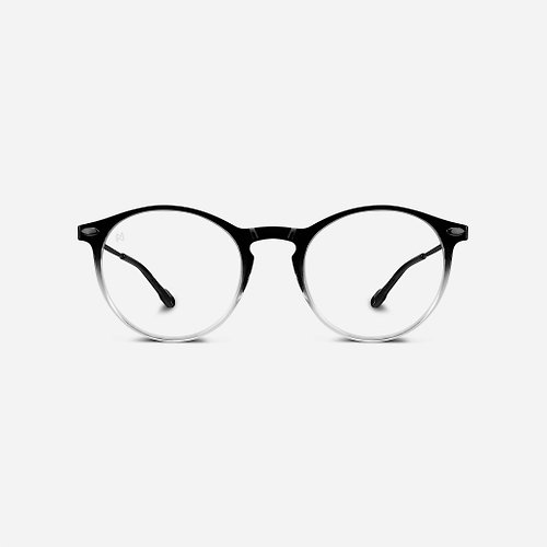 NOOZ OPTICS 法國眼鏡旗艦店 法國Nooz抗藍光造型平光眼鏡鏡腳便攜款(透明款)橢圓漸變黑色透明