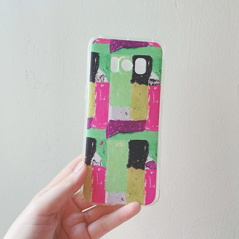 Colored attic cute yellow-green/pink blue/green powder texture phone case for iphone customized iphone 13 - เคส/ซองมือถือ - ซิลิคอน หลากหลายสี