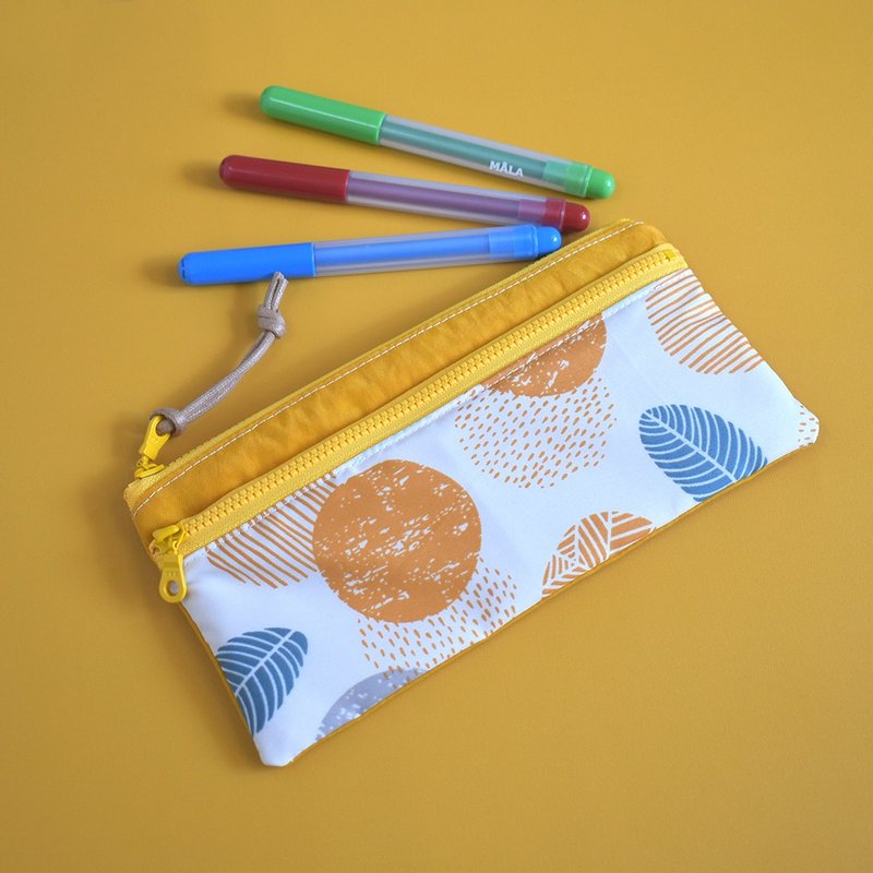 Travel waterproof double-layer pencil case/long storage bag-Tuoye - กล่องดินสอ/ถุงดินสอ - ไนลอน สีส้ม