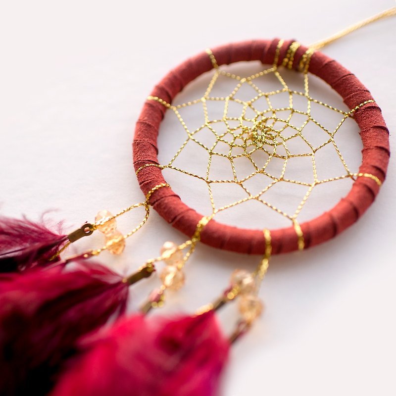 Dream Catcher Material Pack 8cm - Red Gold (Dark Red), Valentine's Day Exchange Gift - Other - Other Materials Red