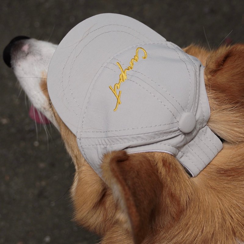 Mao boy embroidered old baseball cap - ชุดสัตว์เลี้ยง - เส้นใยสังเคราะห์ สีเทา