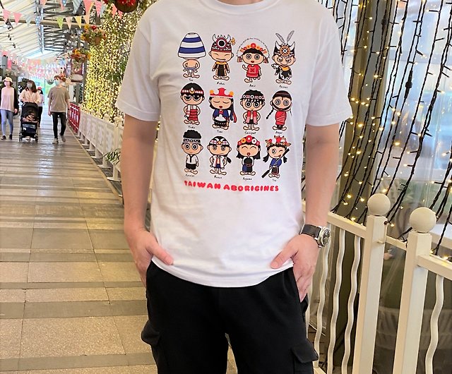 Milu台湾ストーリーtシャツ かわいいアボリジニ半袖tシャツ コットン台湾台湾人 ショップ Milu 文化美学パビリオン Tシャツ メンズ Pinkoi