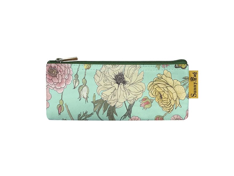 Sunny Bag-Cotton Pencil Bag - Flowers and Birds - กล่องดินสอ/ถุงดินสอ - วัสดุอื่นๆ 