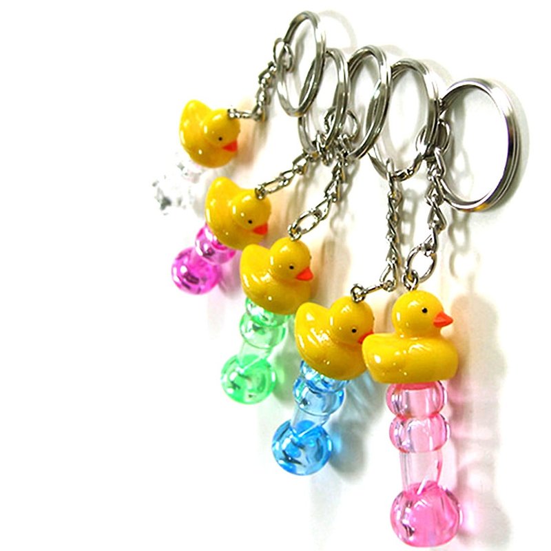 Yellow Duck Character Whistle Key Chain Random Color Delivery Lot of 6 - ที่ห้อยกุญแจ - โลหะ หลากหลายสี
