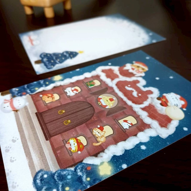 鬍子熊屋 - 聖誕明信片 - 系列7 - 卡片/明信片 - 紙 紅色