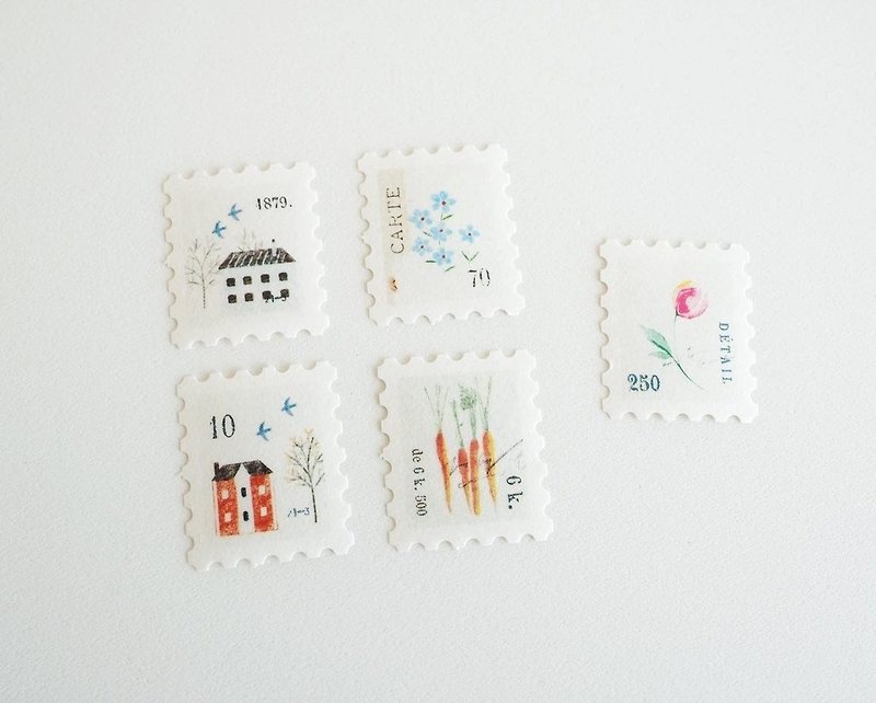 YOHAKU Styling Sticker F-002 Pocket Material Pocket Book Handmade Japanese Stationery - สติกเกอร์ - กระดาษ ขาว