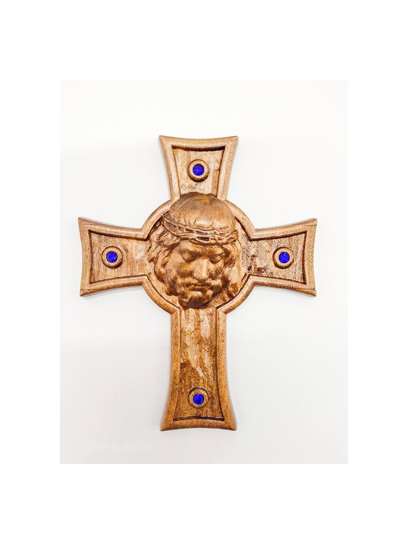 Jesus Christ wooden cross, Wooden Crucifix, Catholic cross - ตกแต่งผนัง - ไม้ 