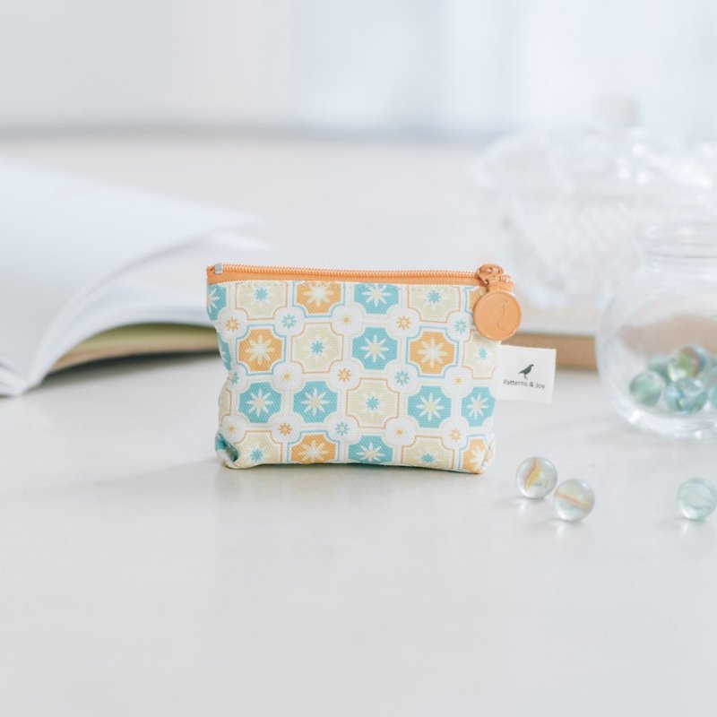 Small things zipper bag/old tile No. 2/glass marbles/classic new color III - Coin Purses - Cotton & Hemp Orange