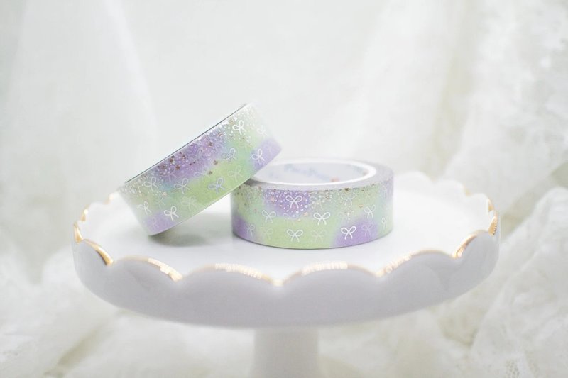 Hot stamping paper tape-Lilac Bling Bling hot stamping bow - Washi Tape - Paper Multicolor