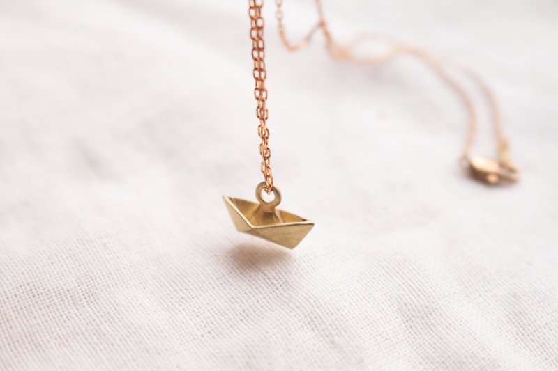 Copper & Brass Necklaces Gold - Brass necklace 0484 to set sail