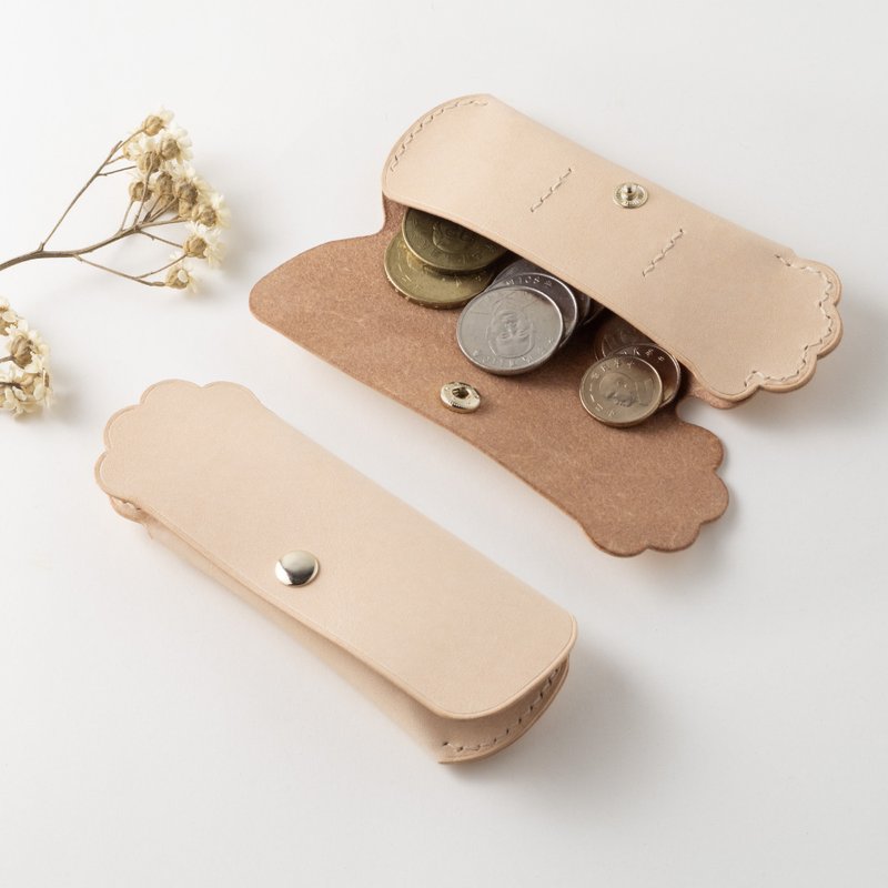 錢錢來 貓手皮革零錢包 -原創設計- 全手工 可自選配色 植鞣革 - 零錢包/小錢包 - 真皮 卡其色