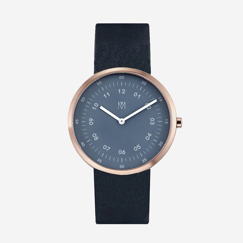 Storm Cloud 40mm - Navy Italian Leather Swiss Movement Sapphire Crystal Glass - Women's Watches - Waterproof Material Blue