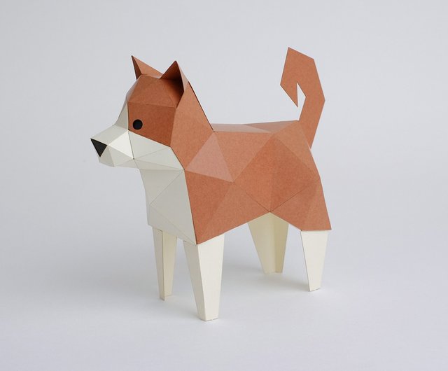 沼工芸 Kakukaku 動物造形立体折り紙 柴犬 ショップ Proptw Bamboo Paper Pinkoi