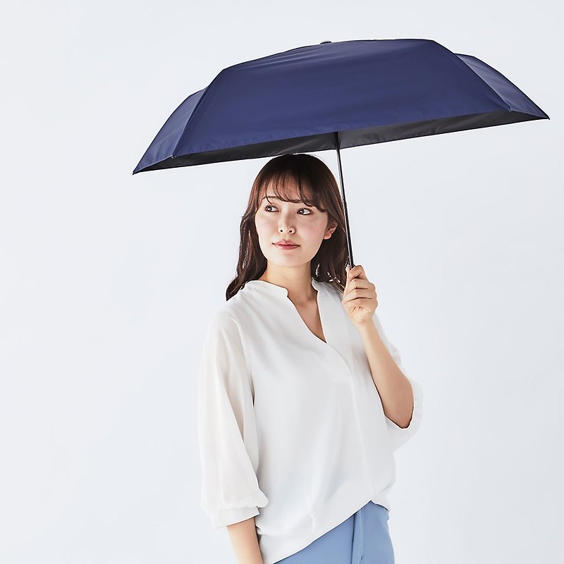 Japan's Amvel HeatBlock Pentagon, the world's lightest 100% blackout folding umbrella, midnight blue - Umbrellas & Rain Gear - Polyester Multicolor