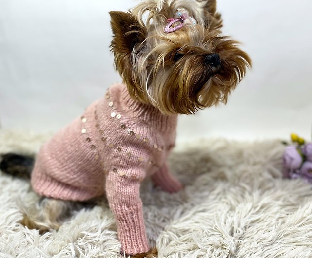 Girlie girl dog sweater for small dogs by dallas dogs pink green