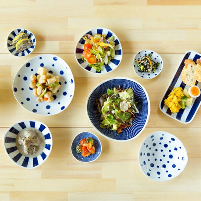 [Sakai Pottery] Hasamiyaki blue jade pattern five-piece side dish (5-piece) - gift box set - จานเล็ก - วัสดุอื่นๆ หลากหลายสี
