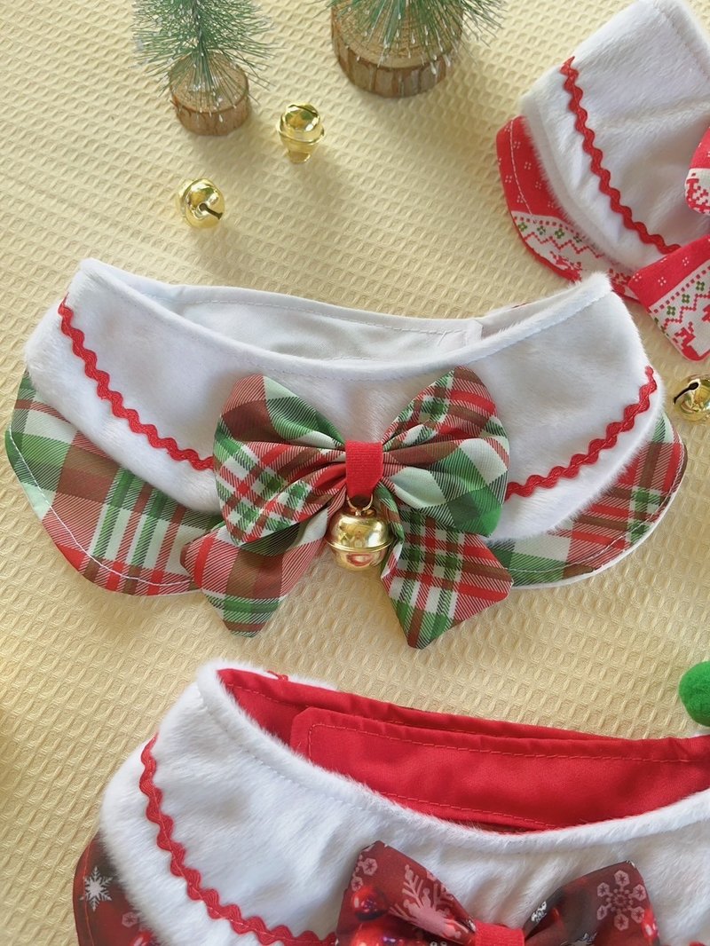 Collar Pet, Homemade Scarf, GREEN Christmas Collection. - Collars & Leashes - Cotton & Hemp Green