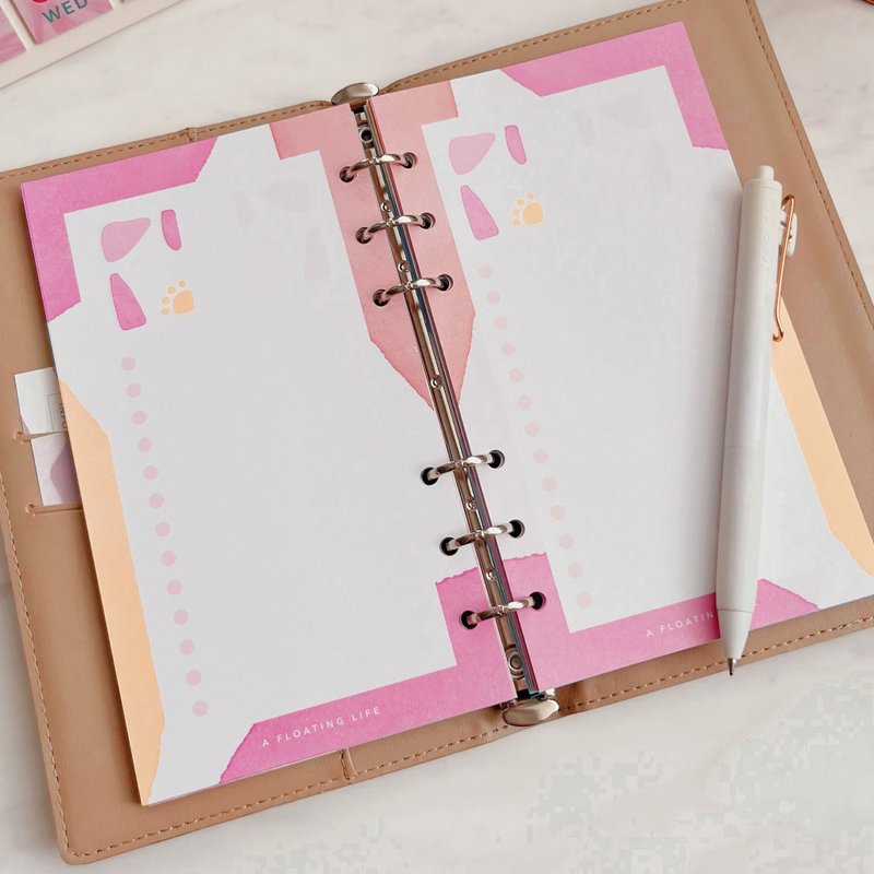 Cat Color Refill himekuri Days Footprint Daily Log (Macaron) - Notebooks & Journals - Paper Pink