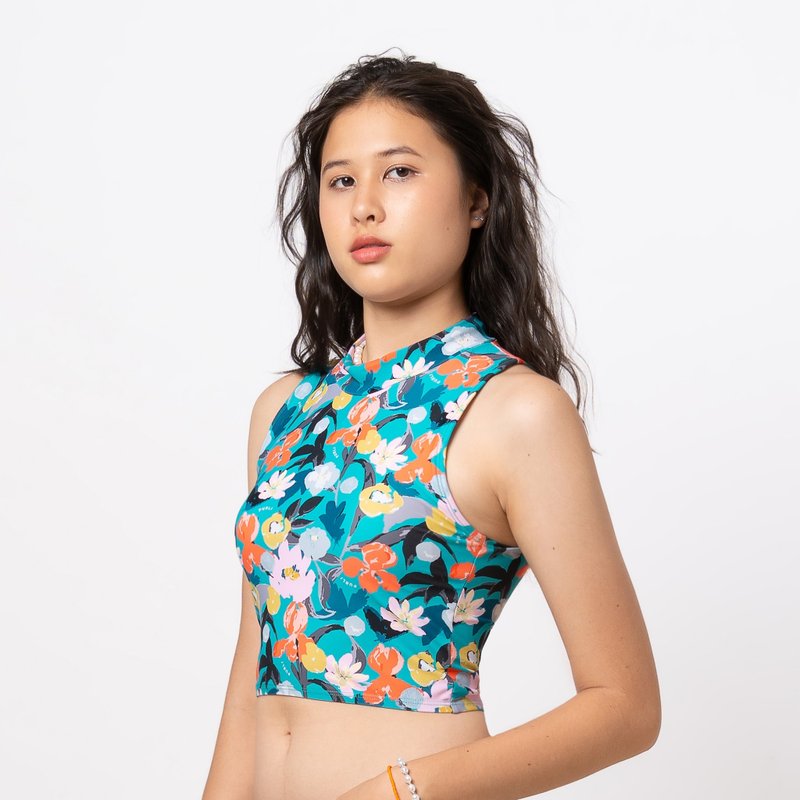 FIORI VIRIDIAN CROPPED SWIM TOP - 女泳衣/比基尼 - 其他材質 