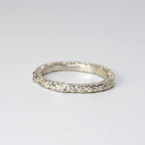 Enchant Jewelry 熔岩 - 純銀自然紋理戒指 尾戒無名指戒 情侶對戒