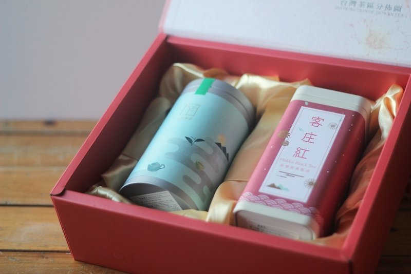 [Good tea] tea gift box / guest Zhuang red + mountain oolong tea - Tea - Paper Pink