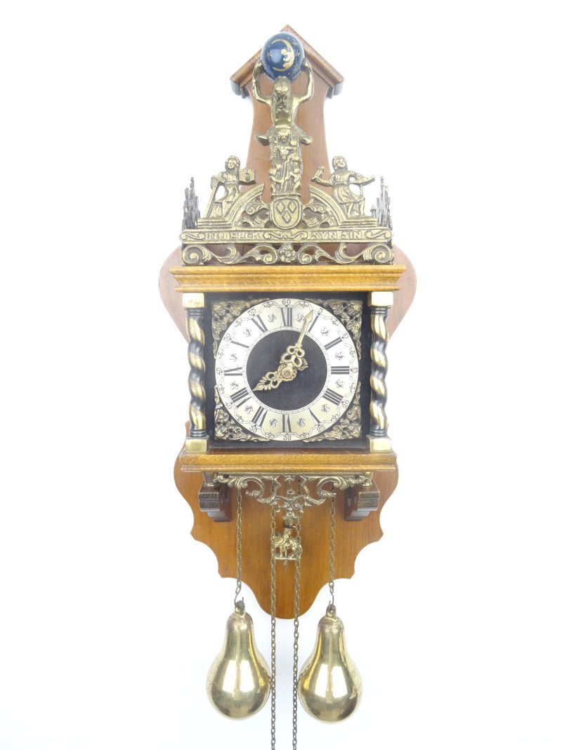 Zaanse Dutch Wall Clock Vintage Antique 8 day (Warmink WUBA Junghans Era) - 時鐘/鬧鐘 - 木頭 咖啡色