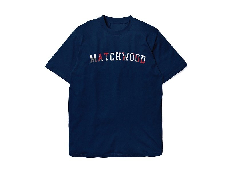 火柴木設計 Matchwood College Logo Tee 幾何迷彩美式滾筒短T - 男 T 恤 - 棉．麻 多色
