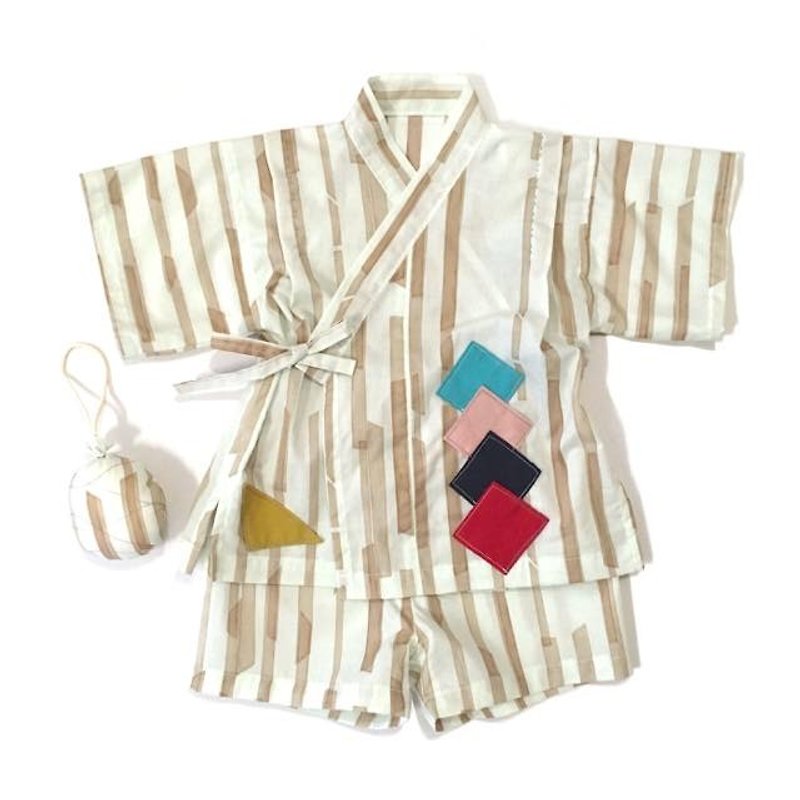 ＜JINBEI＞Japanese summer clothes Kimono of the baby - อื่นๆ - ผ้าฝ้าย/ผ้าลินิน สีกากี