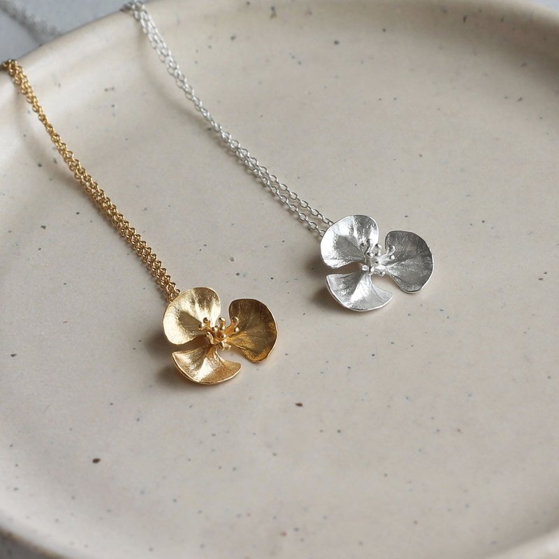 Sagittaria trifolia necklace - 項鍊 - 純銀 金色